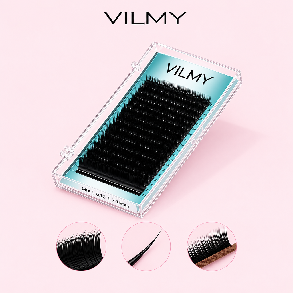 Ресницы чёрные VIYA, отдельные длины, 20 линий, VILMY