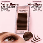 ריסים Velvet Brown LASH&CASH, mix 28 שורות, SCULPTOR