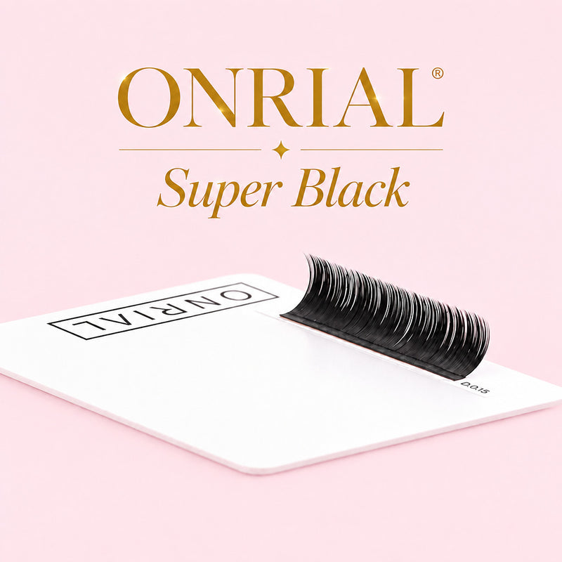 Ресницы чёрные ONRIAL Super Black, отдельные длины, 21 линия