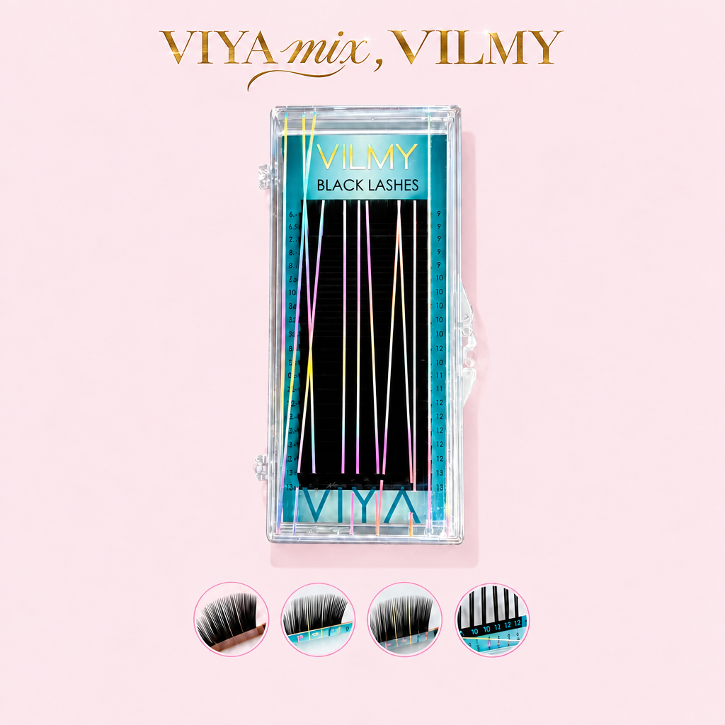 Ресницы чёрные VIYA mix, 20 линий, VILMY