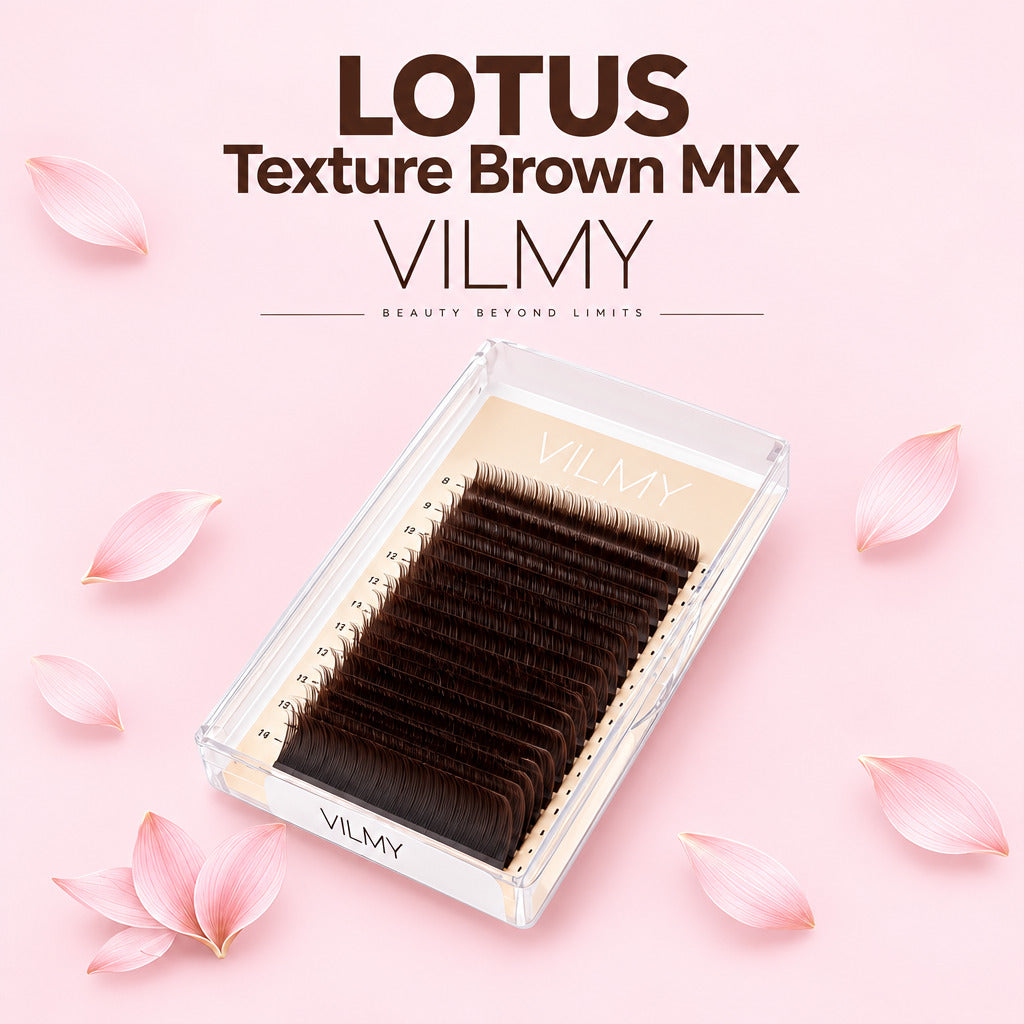 Ресницы LOTUS Texture Brown MIX, 20 линий, VILMY